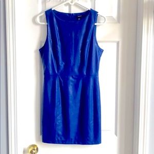 Vegan Leather Blue Dress - Royal Blue